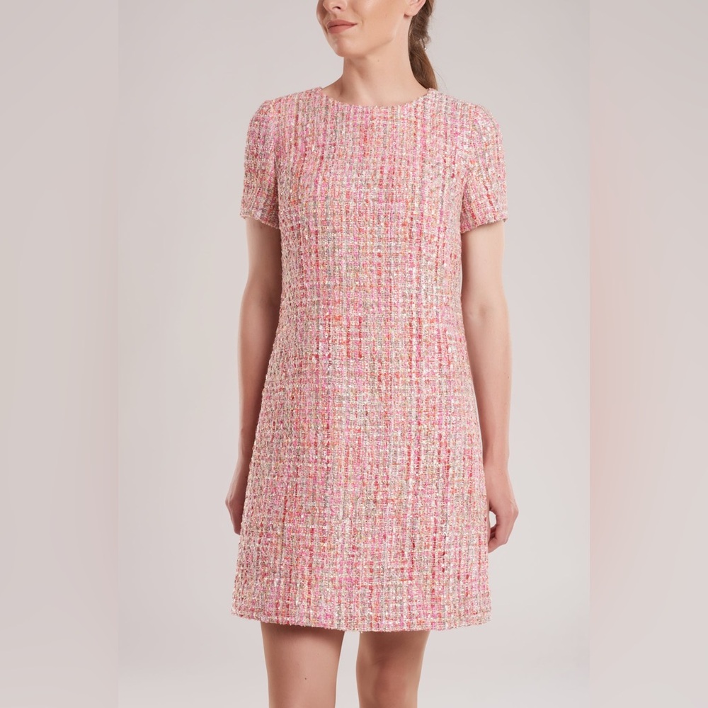 Stefanel Pink and Gray Plaid Mini Dress - Picture 3 of 8